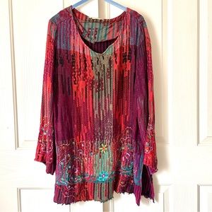 Soft surroundings tunic large embroidered
